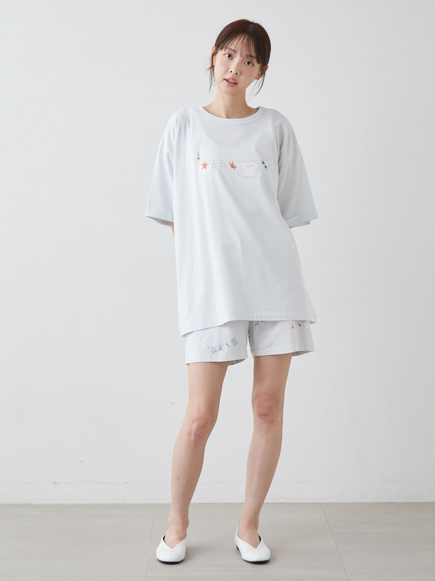 抗菌防臭】サマーランドリーワンポイントBIGTシャツ(カットソー・T