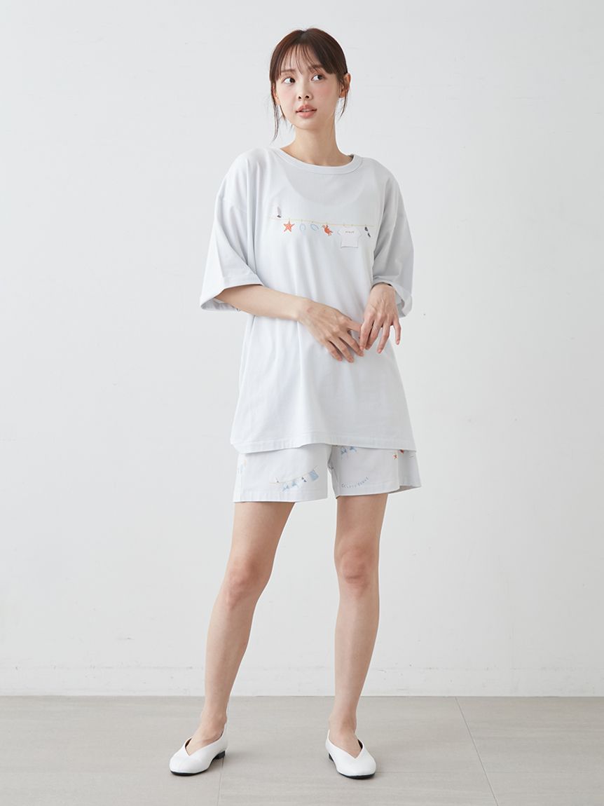 抗菌防臭】サマーランドリーワンポイントBIGTシャツ(カットソー・T