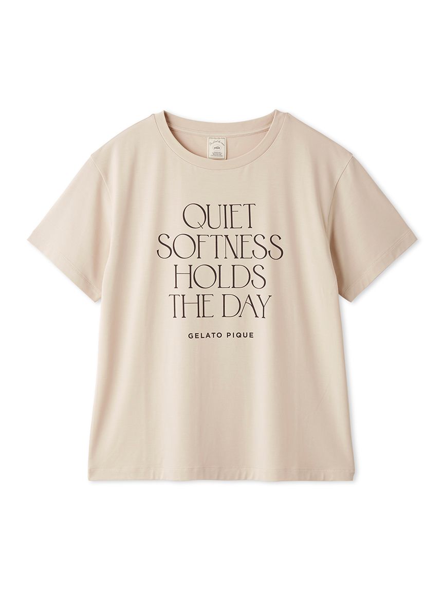 接触冷感】レーヨンロゴTシャツ(カットソー・Tシャツ)｜ルームウェア