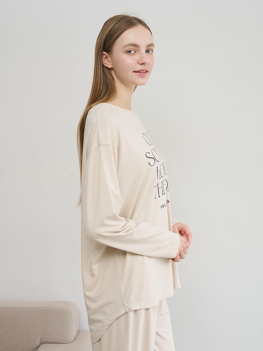接触冷感】レーヨンロゴロンT(カットソー・Tシャツ)｜ルームウェア