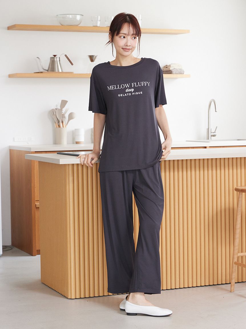 接触冷感】COOLレーヨンロゴTシャツ(カットソー・Tシャツ)｜ルーム