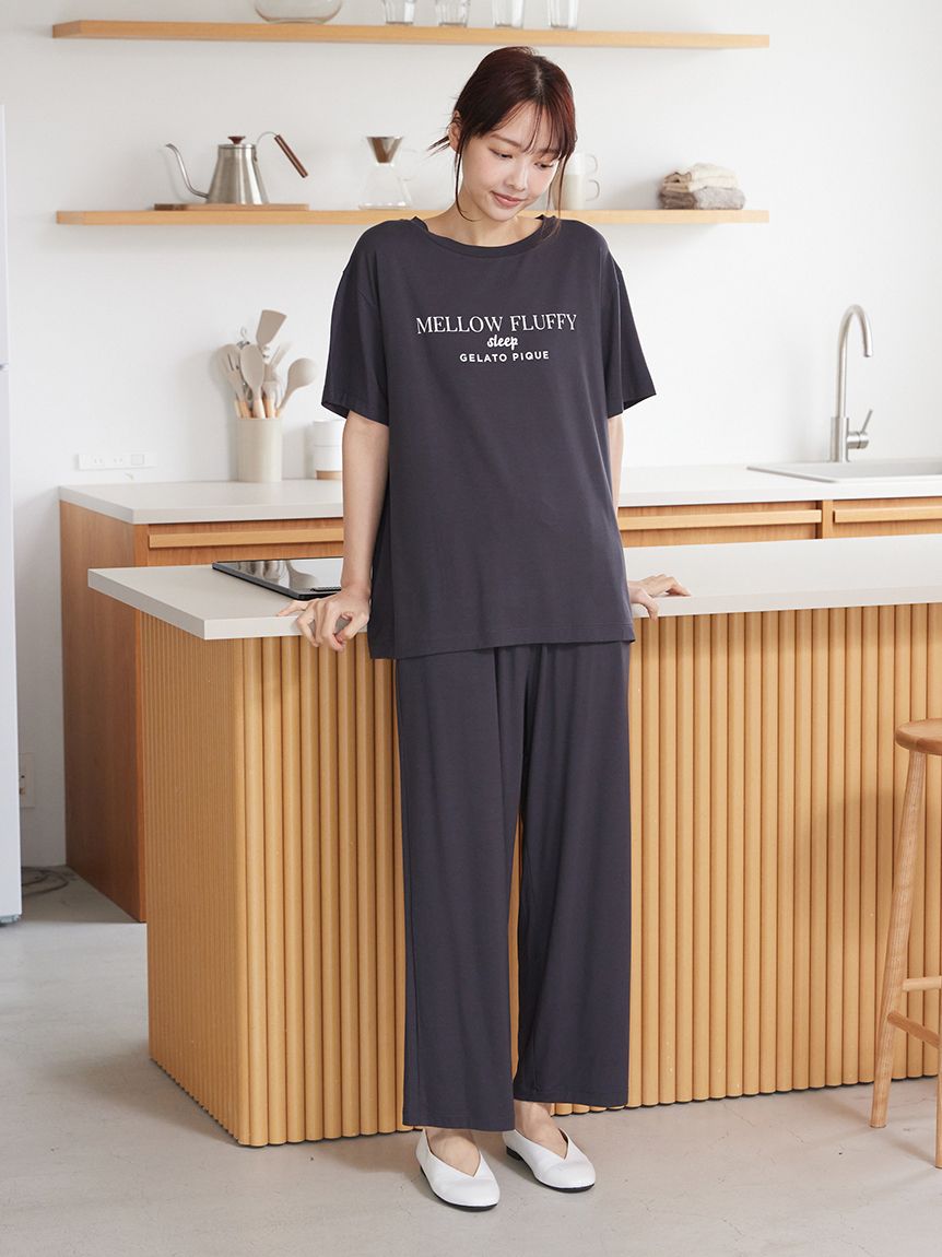 接触冷感】COOLレーヨンロゴTシャツ(カットソー・Tシャツ)｜ルーム