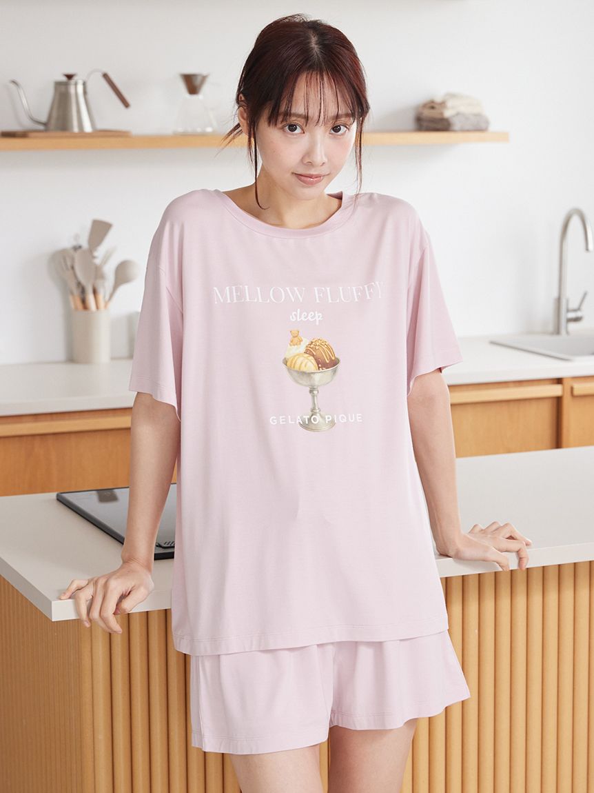 接触冷感】COOLレーヨンデザートロゴTシャツ(カットソー・Tシャツ
