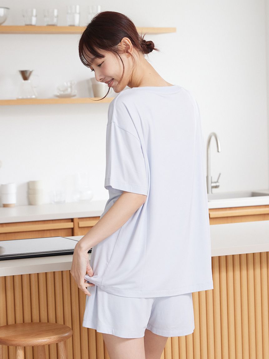 接触冷感】COOLレーヨンデザートロゴTシャツ(カットソー・Tシャツ