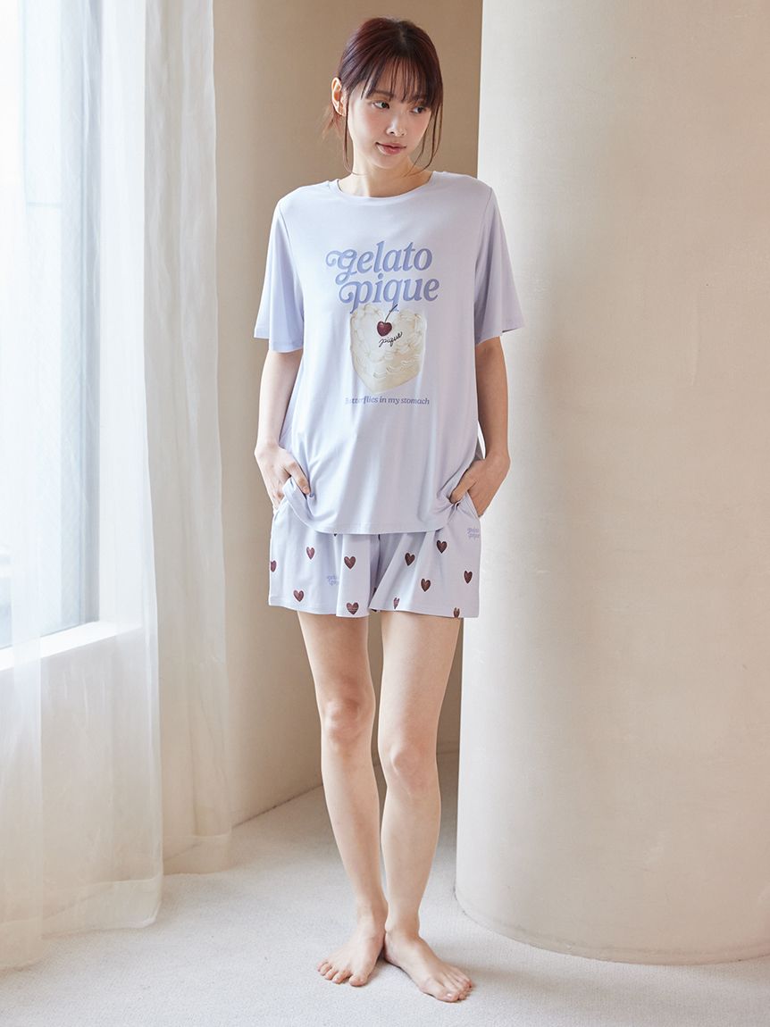 接触冷感】ケーキワンポイントTシャツ(カットソー・Tシャツ)｜ルーム