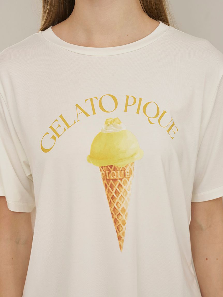 接触冷感】ソルベワンポイントTシャツ(カットソー・Tシャツ)｜ルーム