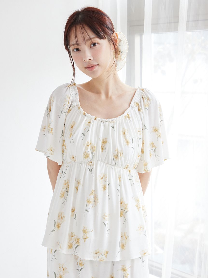 フラワー柄カップインプルオーバー(カットソー・Tシャツ)｜ルーム
