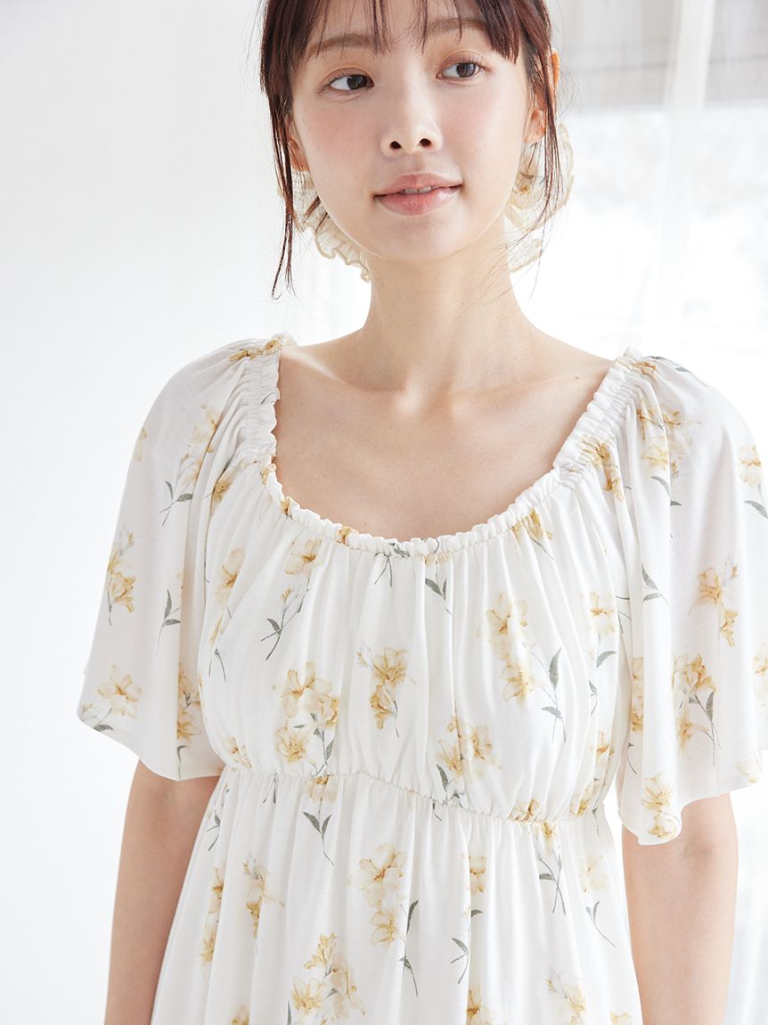 フラワー柄カップインプルオーバー(カットソー・Tシャツ)｜ルーム