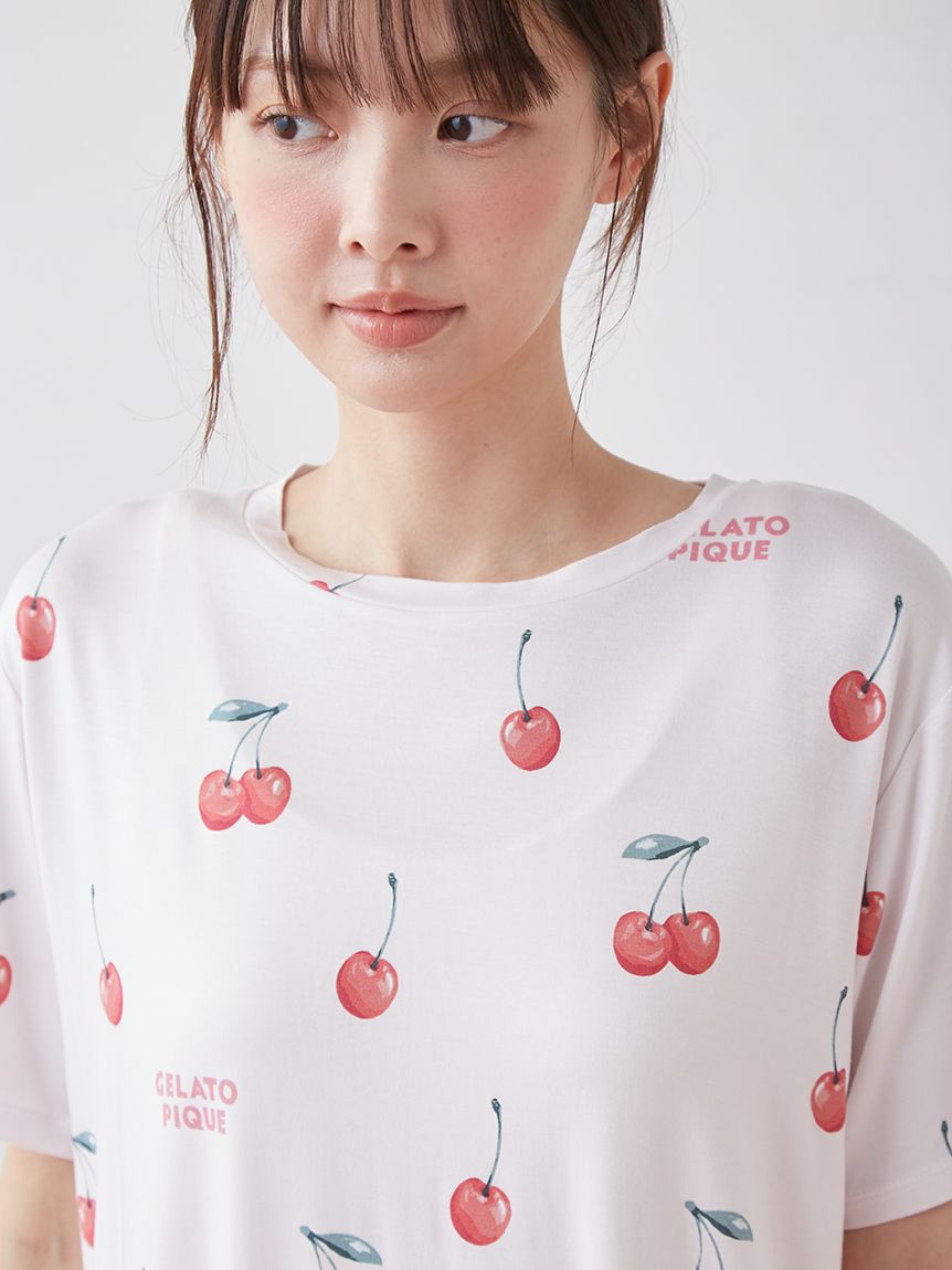 接触冷感】フルーツ3柄Tシャツ(カットソー・Tシャツ)｜ルームウェア