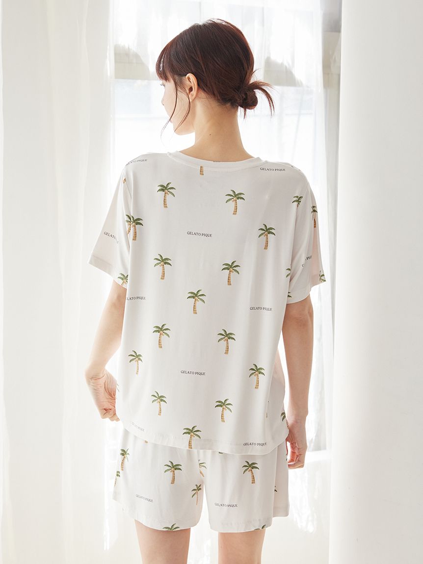 接触冷感】サマーモチーフ4柄Tシャツ&ショートパンツセット(ショート