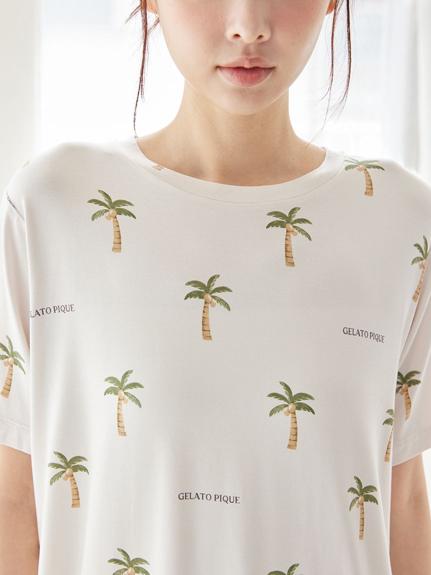 T　904545サイドアクリルサマーセール品 接触冷感】サマーモチーフ4柄Tシャツ&ショートパンツセット(ショート