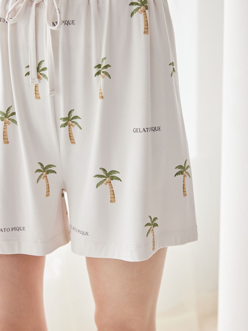 T　904545サイドアクリルサマーセール品 接触冷感】サマーモチーフ4柄Tシャツ&ショートパンツセット(ショート