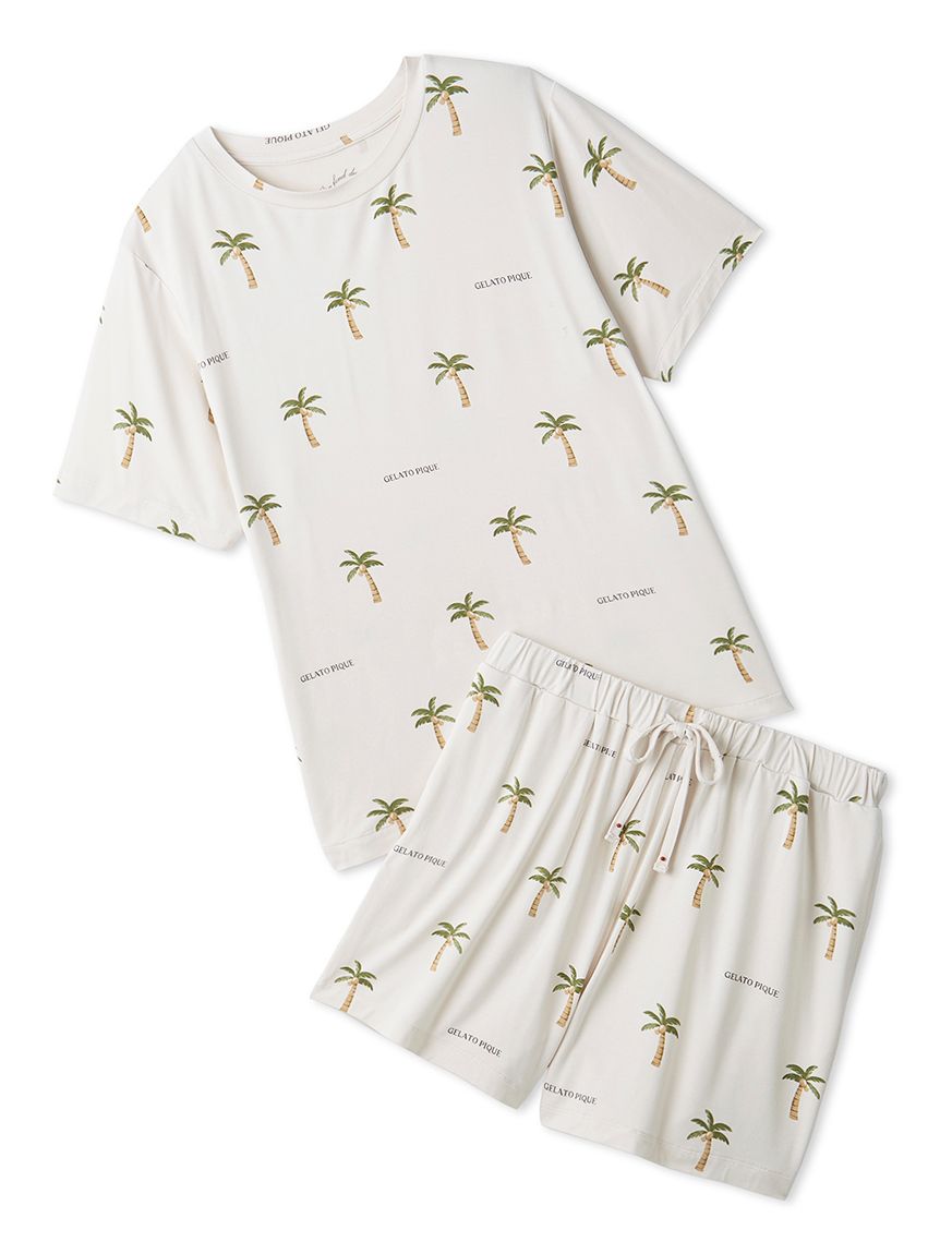 接触冷感】サマーモチーフ4柄Tシャツ&ショートパンツセット(ショート