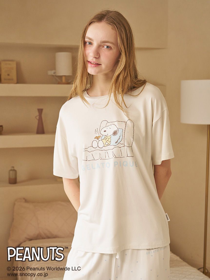 PEANUTS】【接触冷感】ワンポイントTシャツ(カットソー・Tシャツ