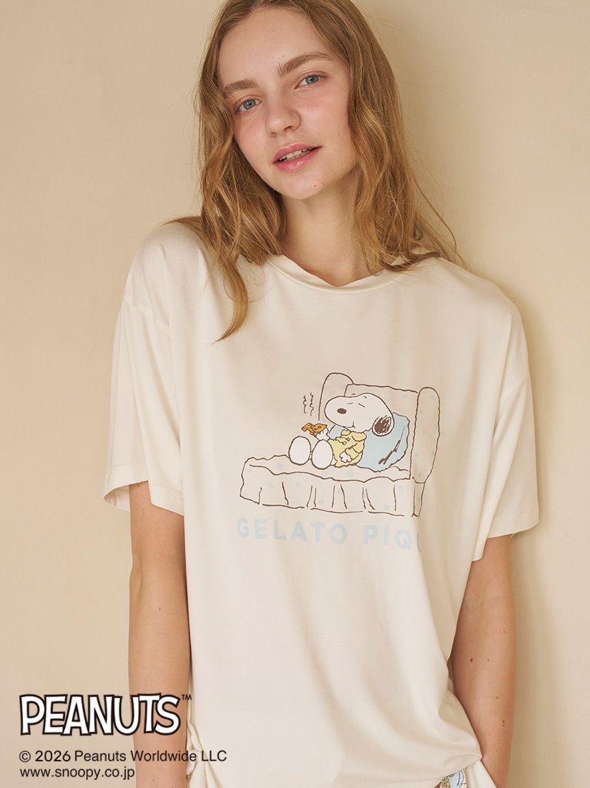 PEANUTS】【接触冷感】ワンポイントTシャツ(カットソー・Tシャツ
