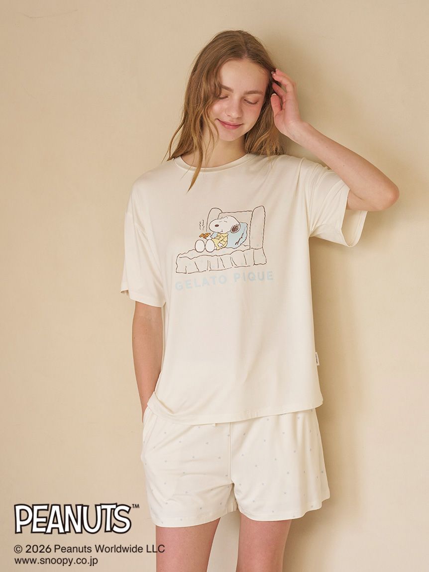 PEANUTS】【接触冷感】ワンポイントTシャツ(カットソー・Tシャツ