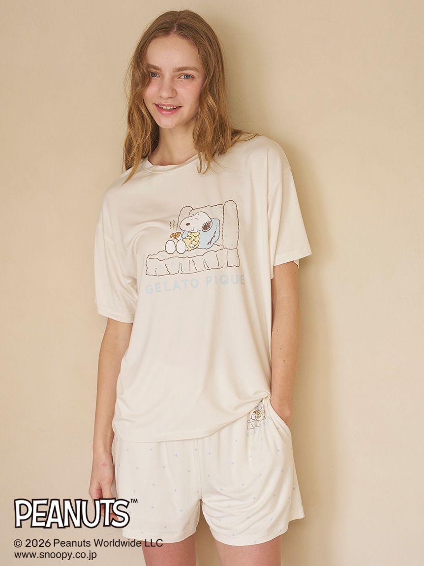 PEANUTS】【接触冷感】ワンポイントTシャツ(カットソー・Tシャツ
