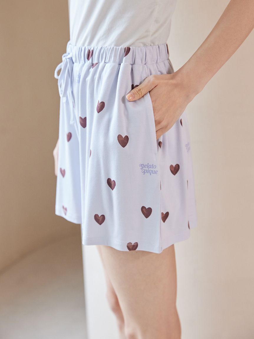 ウサギオンライン限定ハート柄ロンTショートパンツセット　ハート柄プルオーバー ウサギオンライン限定】《ジェラート ピケ》ハートコレクション8月22日
