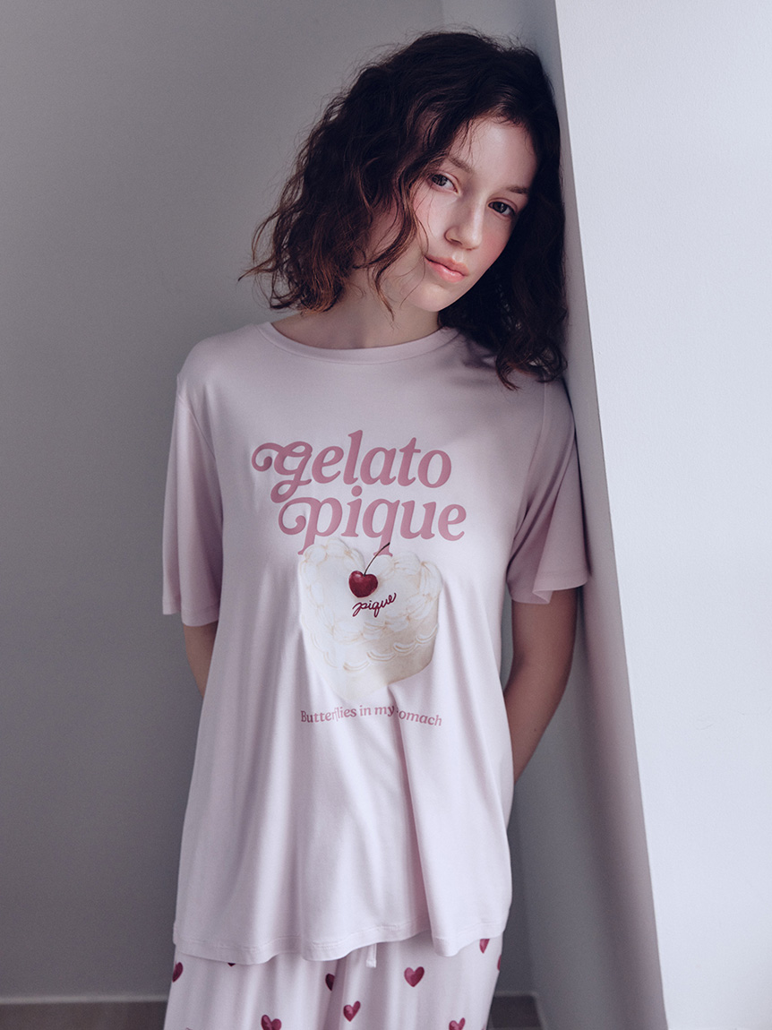 gelato pique ジェラピケ ワンポイントTシャツ　ハローキティ　ピンク 新品未開封＊サンリオハウス ハローキティ ワンポイントTシャツ ピンク