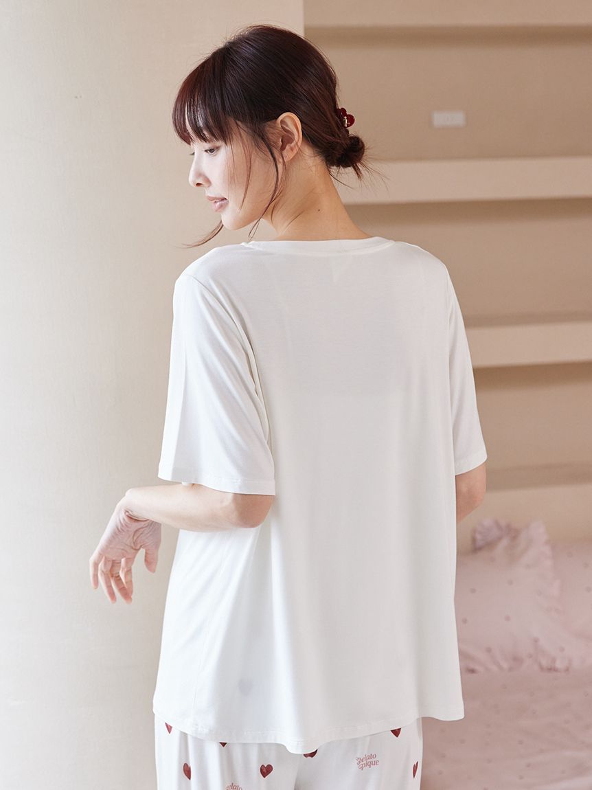 ONLINE限定】【接触冷感】ケーキワンポイントTシャツ&ハート柄ロング