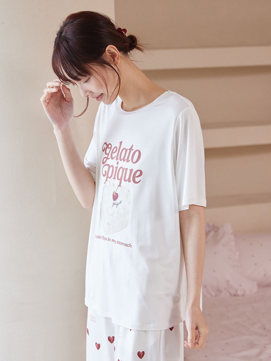 ウサギオンライン限定ハート柄ロンTショートパンツセット　ハート柄プルオーバー ウサギオンライン限定】《ジェラート ピケ》ハートコレクション8月22日