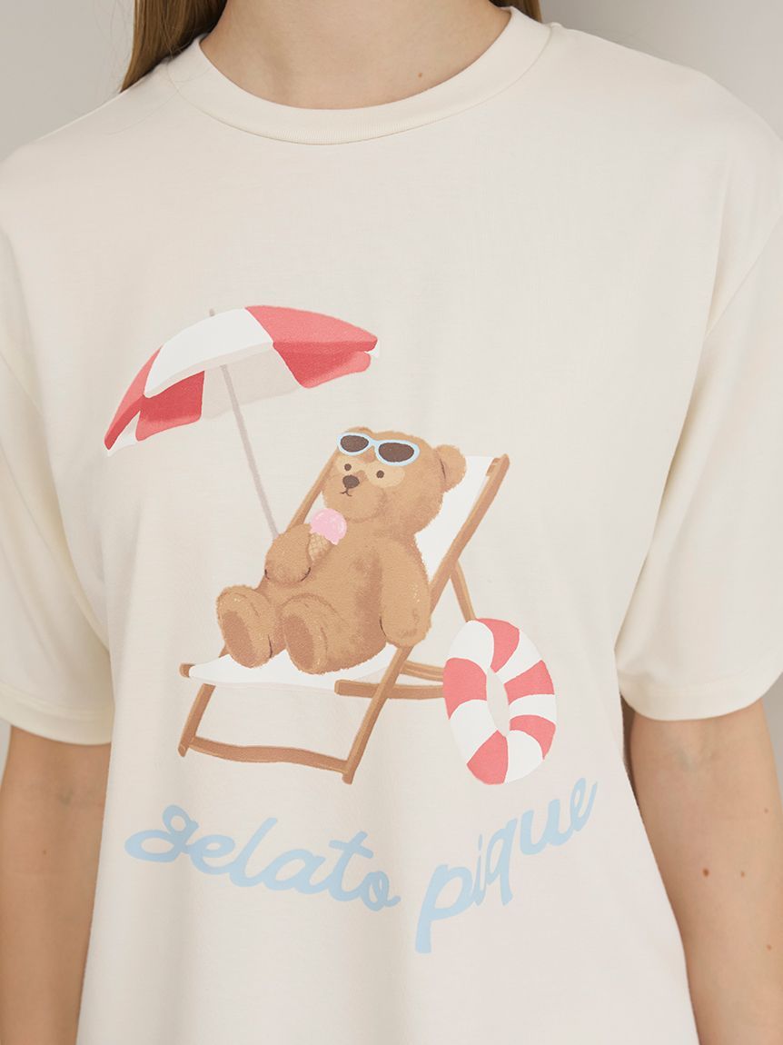 ONLINE限定】【接触冷感】サマーベア柄ワンポイントTシャツ&ショート