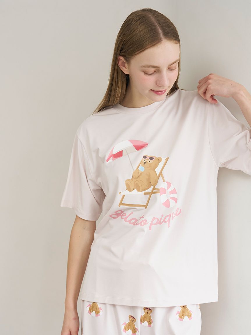 完売品 スナイデルホーム【接触冷感】チェリーＴシャツ&ロングパンツ ベージュ 接触冷感】チェリーシリーズロングパンツ(ロングパンツ)｜スナイデル