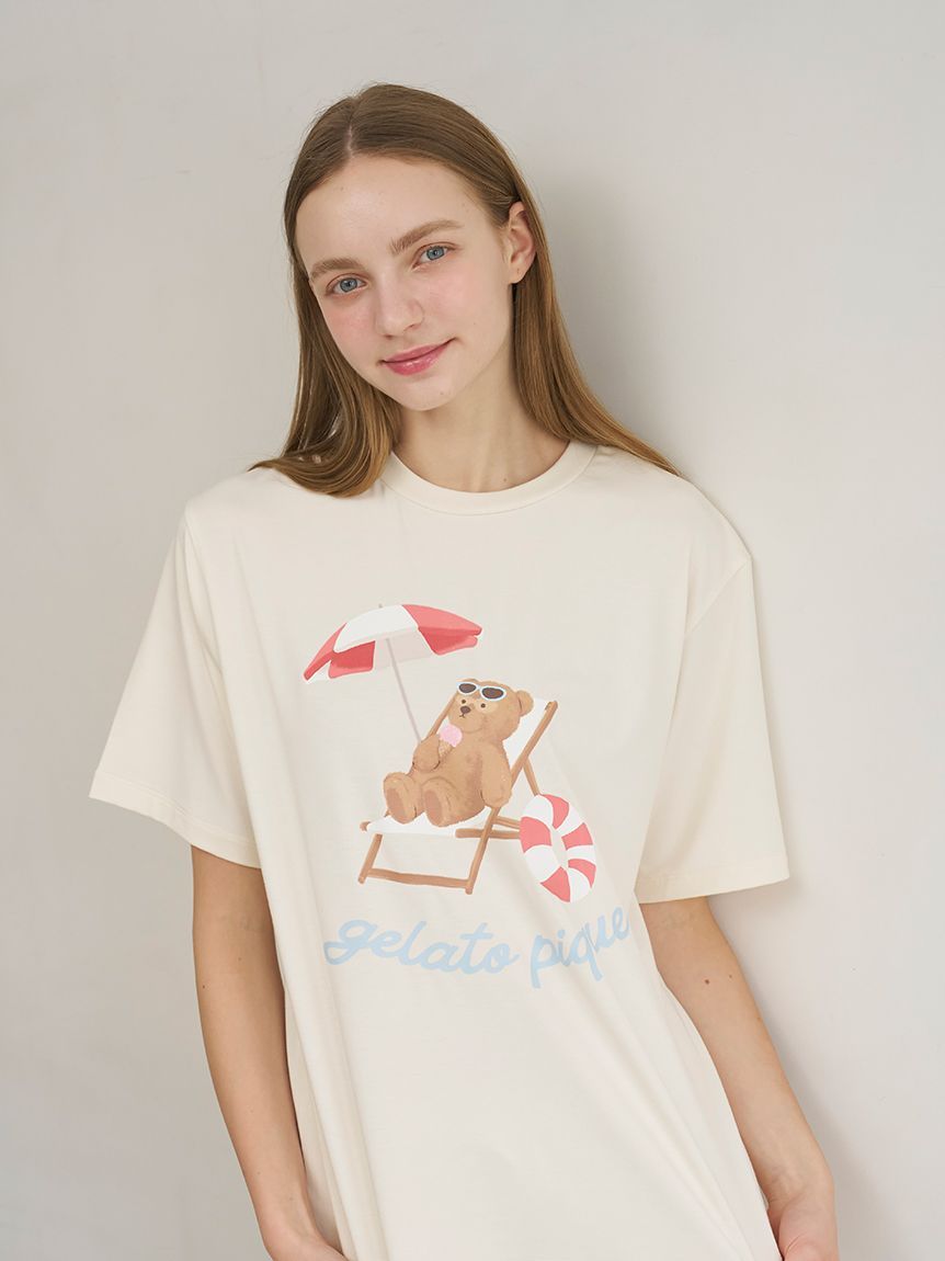 ONLINE限定】【接触冷感】サマーベア柄ワンポイントTシャツ&ロング