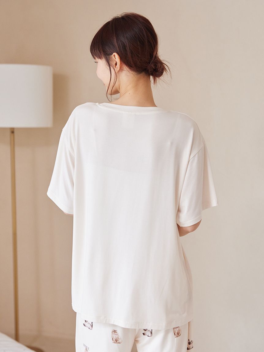 ONLINE限定】【接触冷感】ファッションCATS&DOGS ワンポイントTシャツ