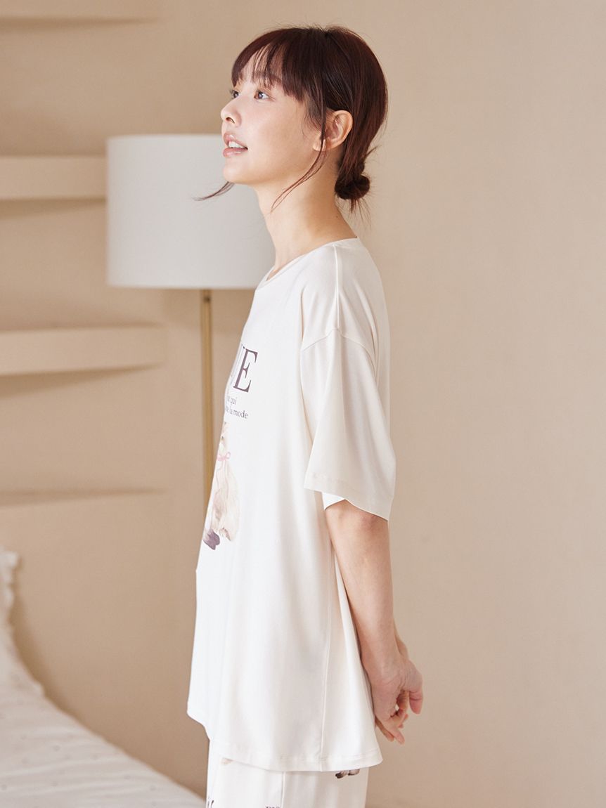 ONLINE限定】【接触冷感】ファッションCATS&DOGS ワンポイントTシャツ