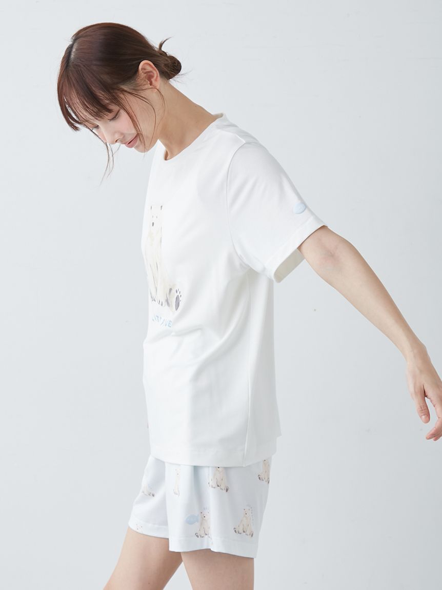 ONLINE限定】【接触冷感】シーアニマル柄ワンポイントTシャツ&ショート