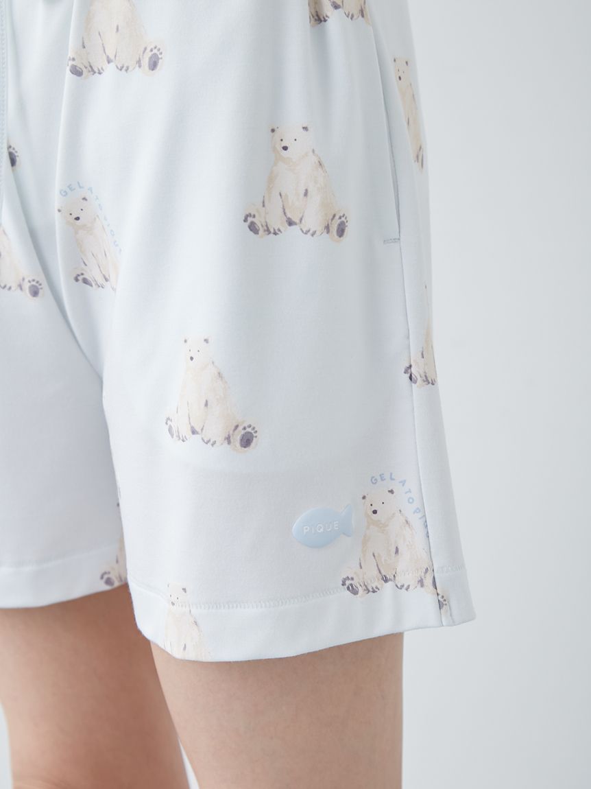 FILA ウサギ柄 Tシャツ ショートパンツ セット M ONLINE限定】【接触冷感】シーアニマル柄ワンポイントTシャツ&ショート