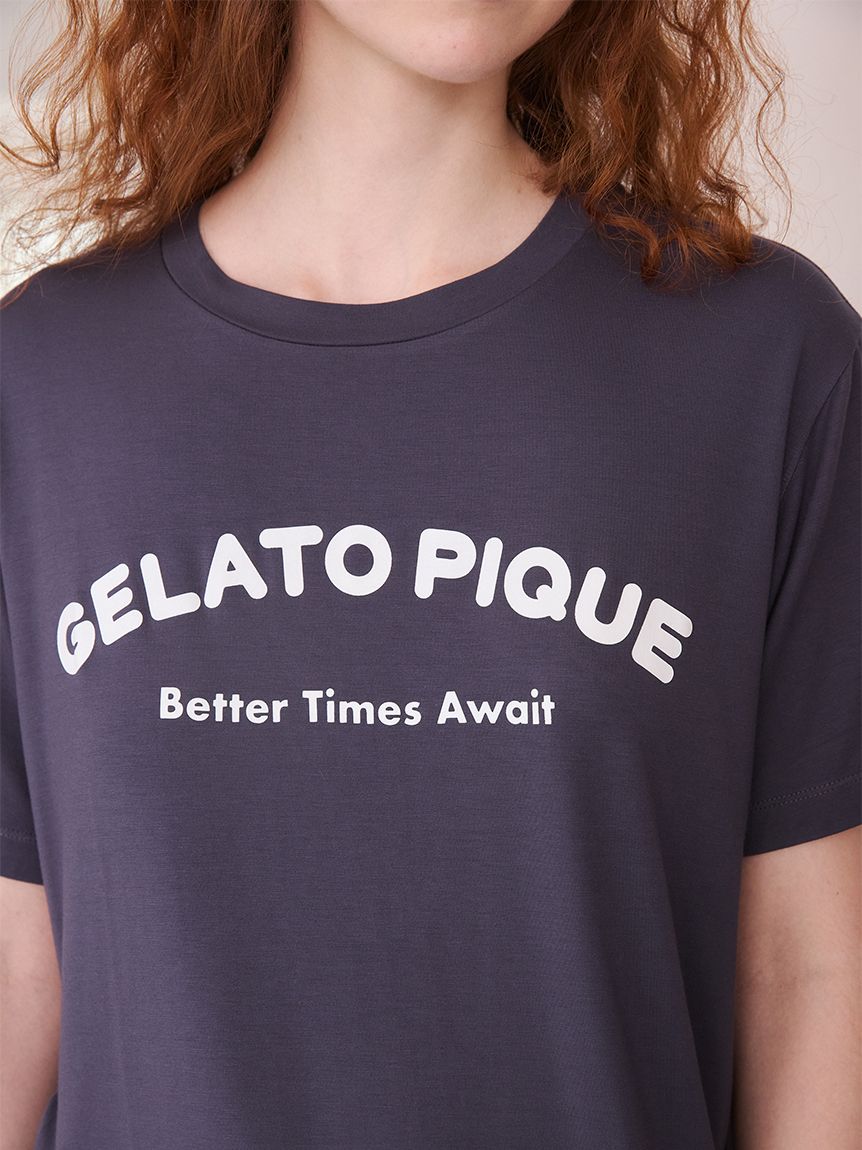 接触冷感】カジュアルレーヨンロゴTシャツ&ショートパンツセット