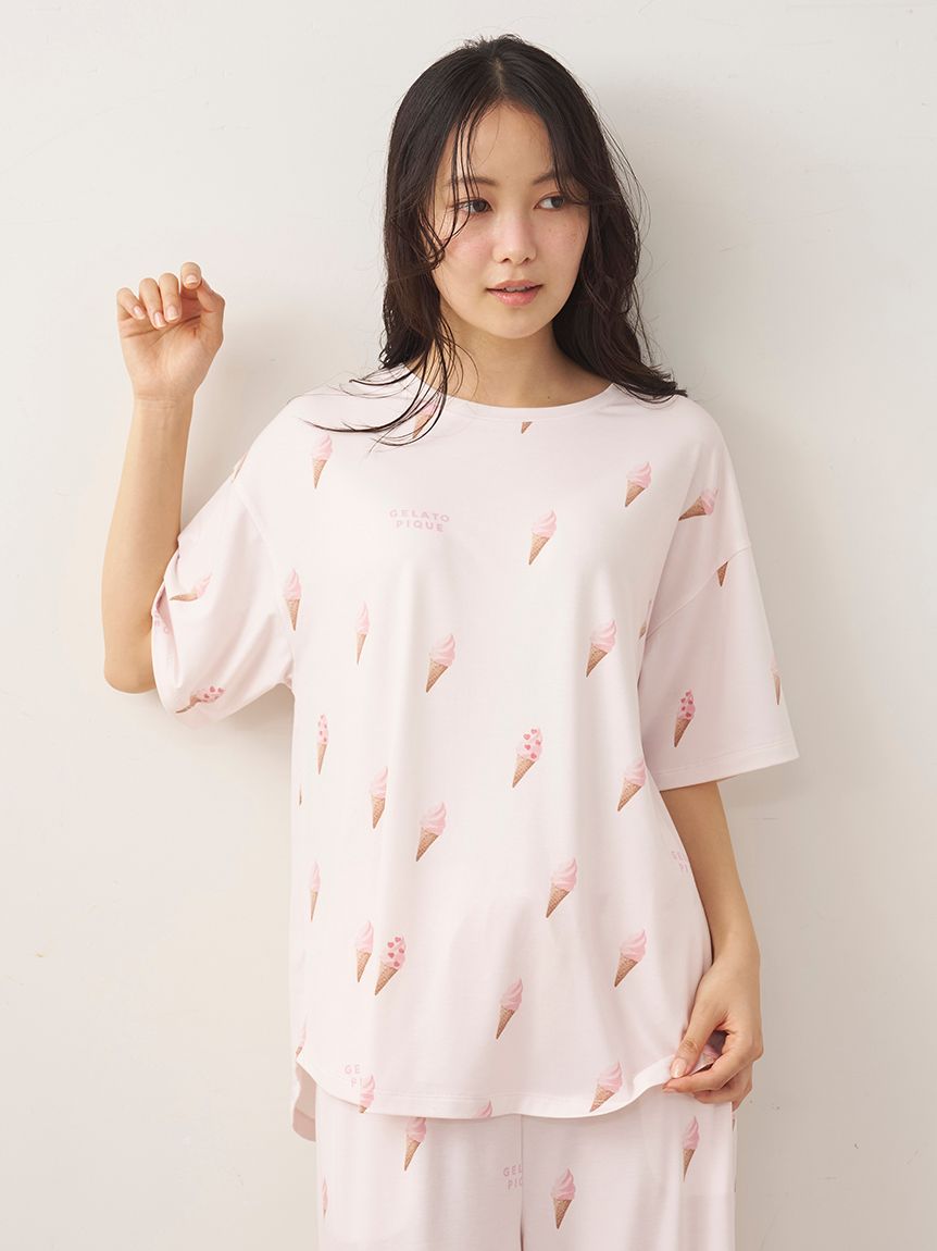 ソフトクリーム柄Tシャツ(カットソー・Tシャツ)｜ルームウェア