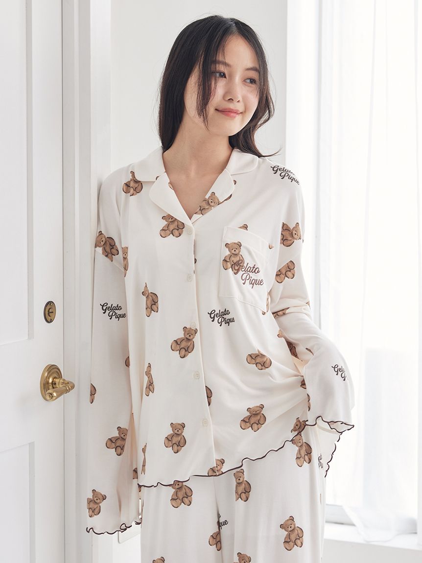 ベア柄シャツ(シャツ)｜ルームウェア・パジャマ通販のgelatopique