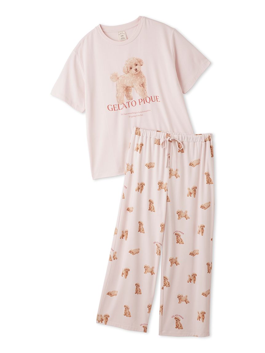 ONLINE限定】【UVカット】お散歩ドッグワンポイントTシャツ&ロング