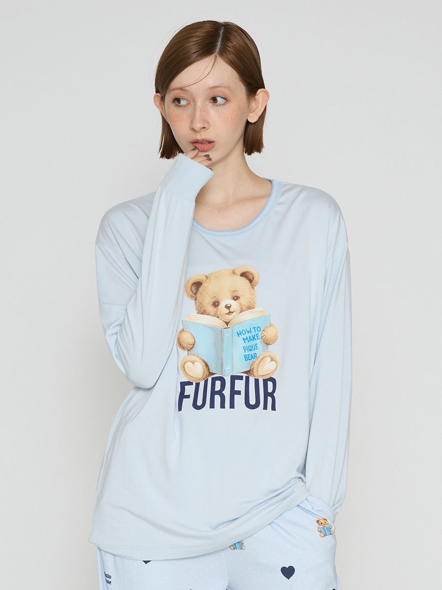 FURFUR×gelato pique】ベアプリントロングスリーブTシャツ(カットソー