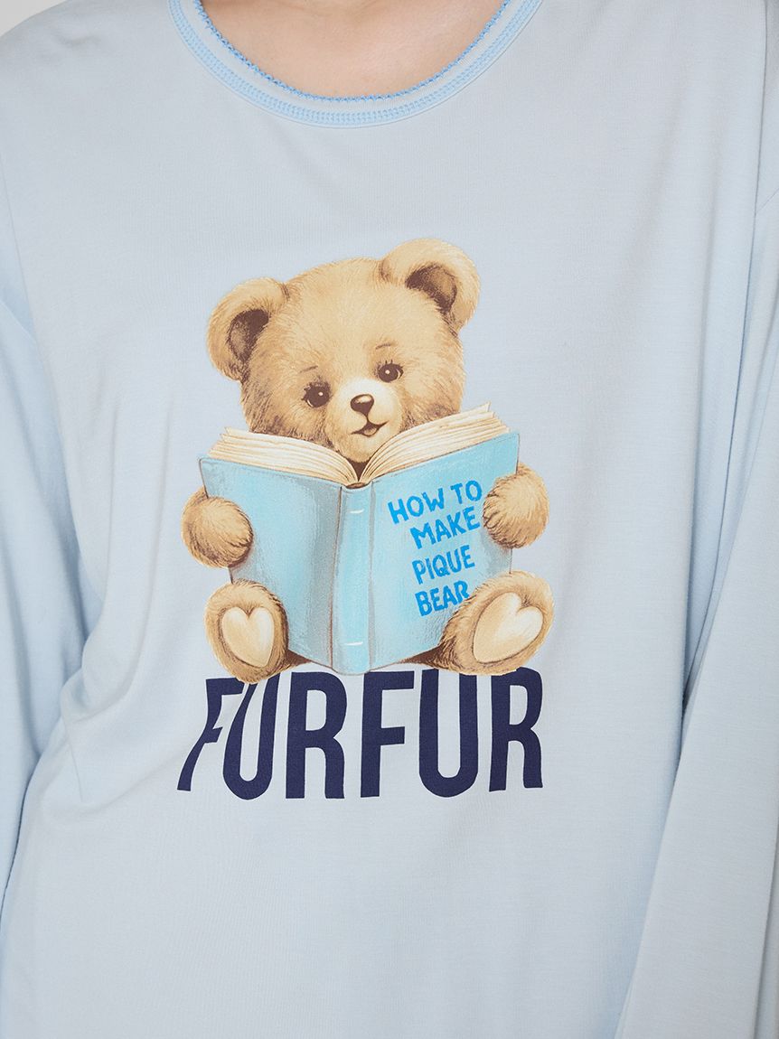 FURFUR×gelato pique】ベアプリントロングスリーブTシャツ(カットソー 