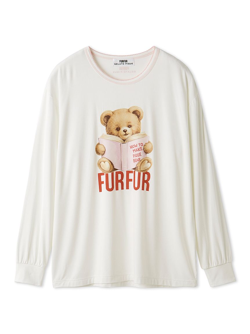 FURFUR】ベアプリント長袖Tシャツ(カットソー・Tシャツ)｜ルームウェア