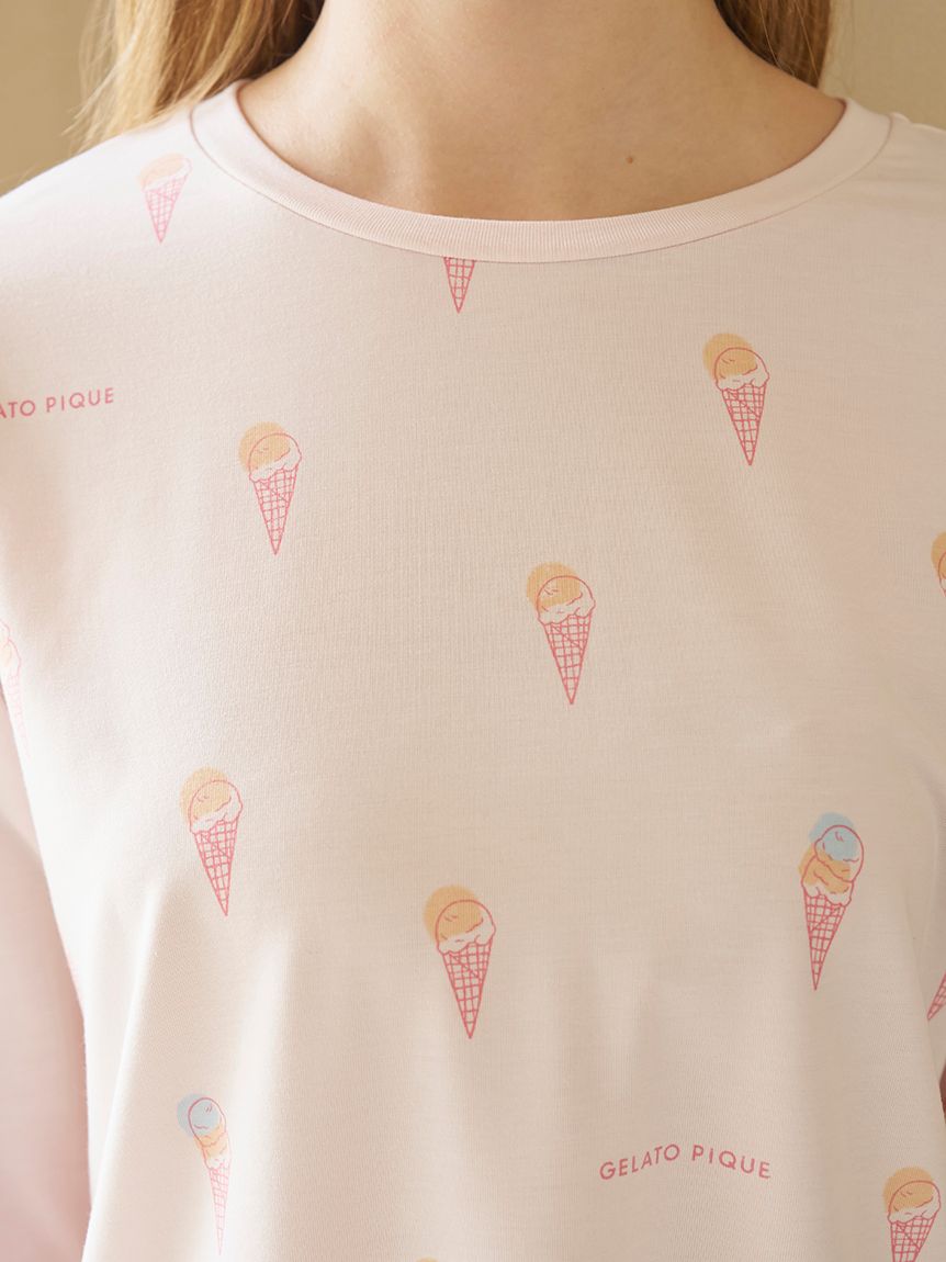 IFMC.】総柄ロンT(カットソー・Tシャツ)｜ルームウェア・パジャマ通販