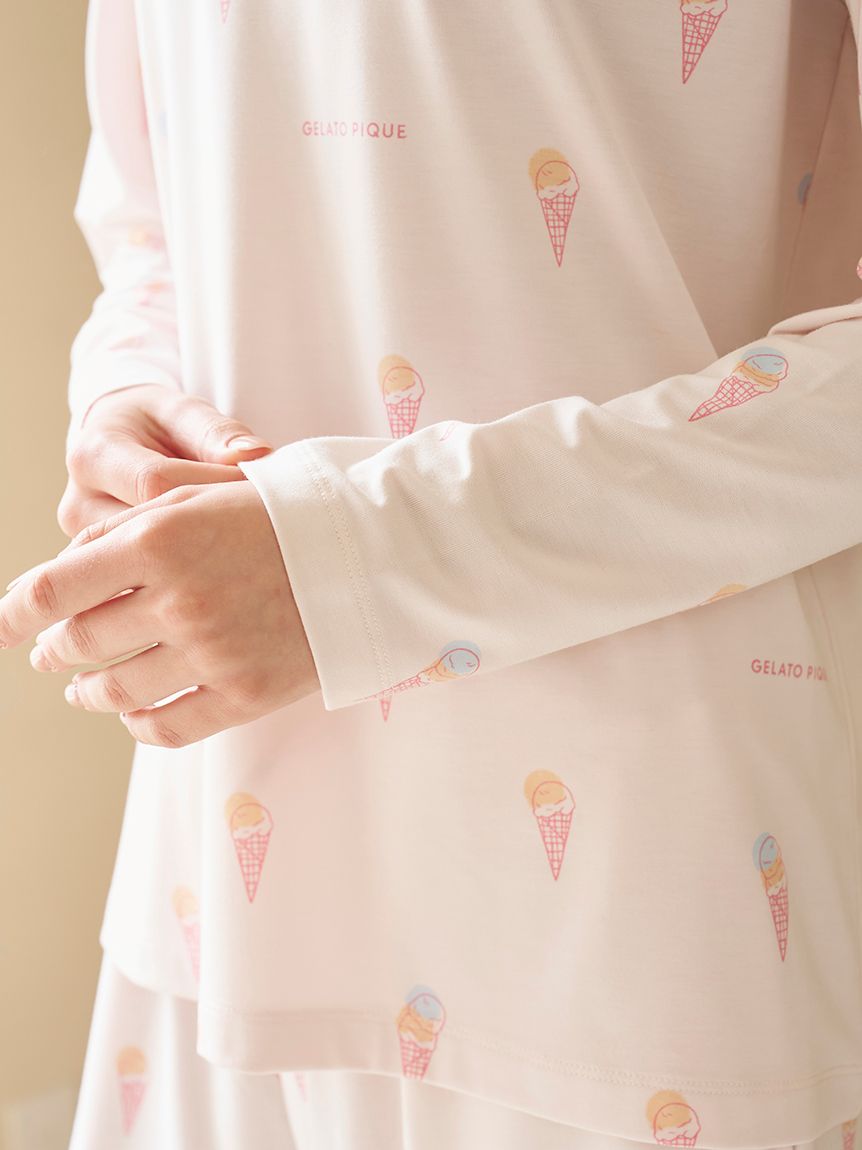 IFMC.】総柄ロンT(カットソー・Tシャツ)｜ルームウェア・パジャマ通販