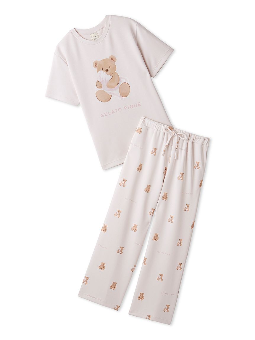 【未使用】GELATOPIQUEロンT＆ロングパンツセット リカバリーウェア】【一般医療機器】ベアワンポイントTシャツ&ベア柄