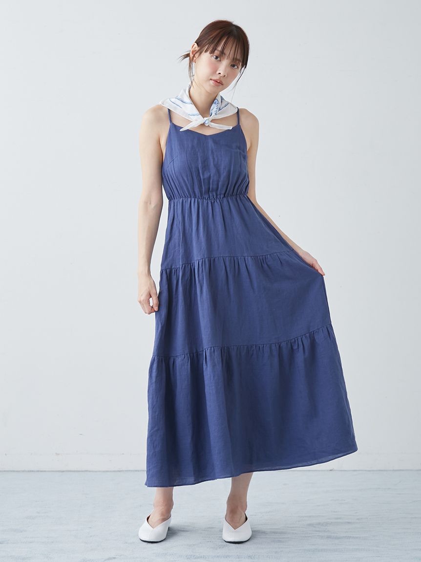 新品タグ付♡ ジェラートピケ ワンピース　ネイビー ロープ紐カップインワンピース(ワンピース)｜ルームウェア・パジャマ