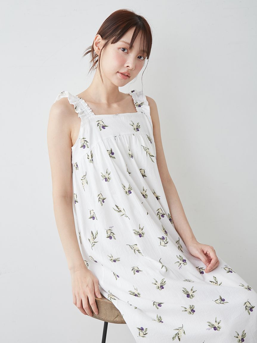 フルーツ小花柄カップインキャミワンピース(ワンピース)｜ルームウェア