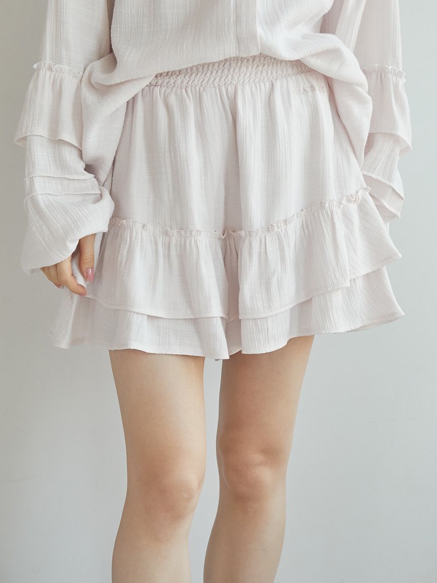 SPRING】フリルショートパンツ(ショートパンツ)|ルームウェア SPRING】フリルショートパンツ(ショートパンツ)|ルームウェア