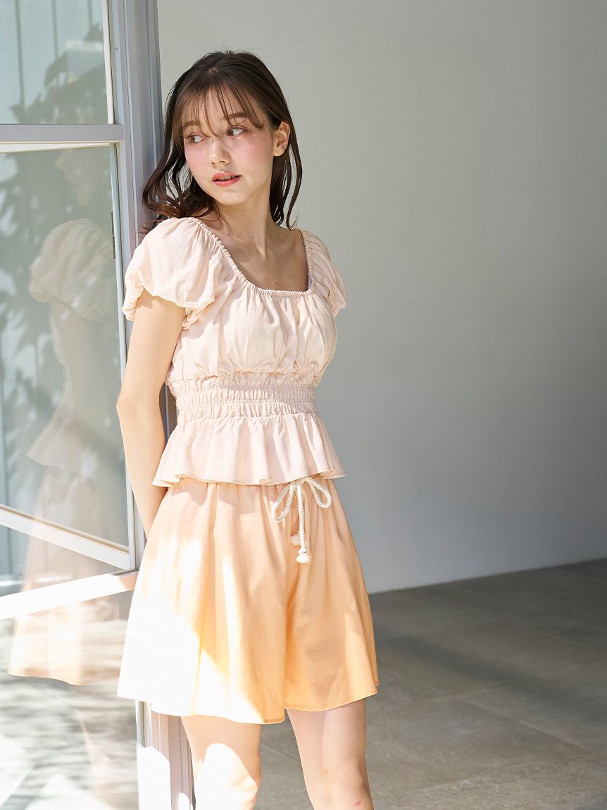 ⭐ジェラート ピケ⭐リブフレアショートパンツ gelato pique　Fサイズ リブショートパンツ（ショートパンツ）｜gelato pique