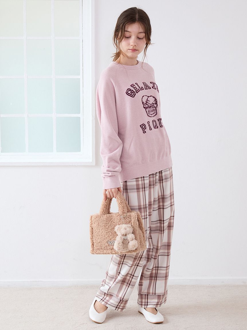 レア♡新品未開封♡ジェラートピケ チェックロングパンツ レッド トレンドチェック柄ロングパンツ(ロングパンツ)｜ルームウェア