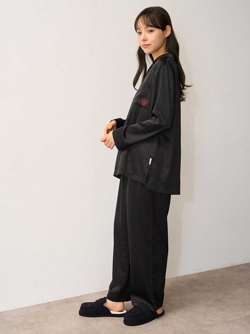 JOEL ROBUCHON】サテンジャガードロングパンツ(ロングパンツ)｜ルーム