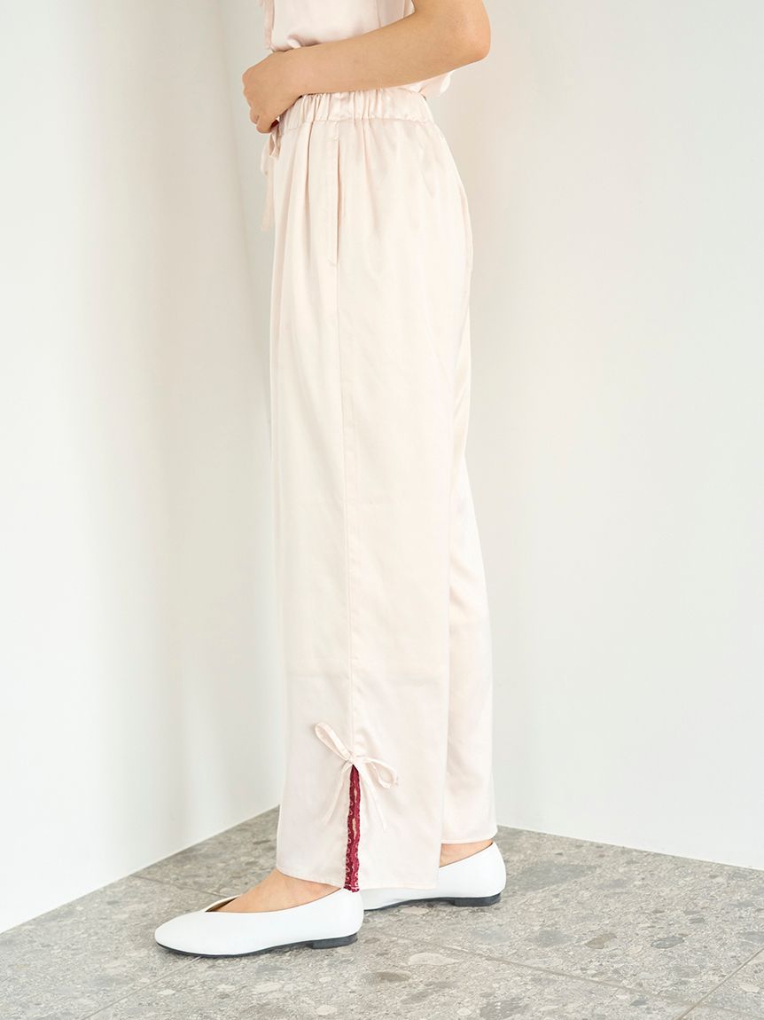 gelato pique サテンカップインキャミソール　サテンロングパンツ gelato pique（ジェラートピケ）の「サテンカップインキャミソール