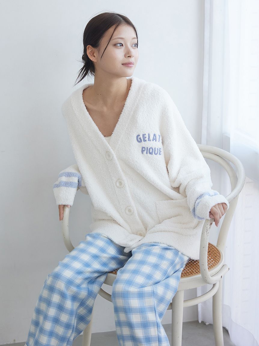 限定品　GELATO PIQUE ネイビー チェック ルームウェアセット　完売 ジェラートピケ gelato pique 【ONLINE限定】チェック柄プルオーバー